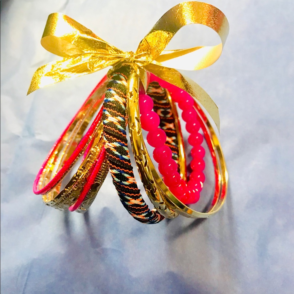 Beautiful Bangles mixed w/ beaded bracelet....